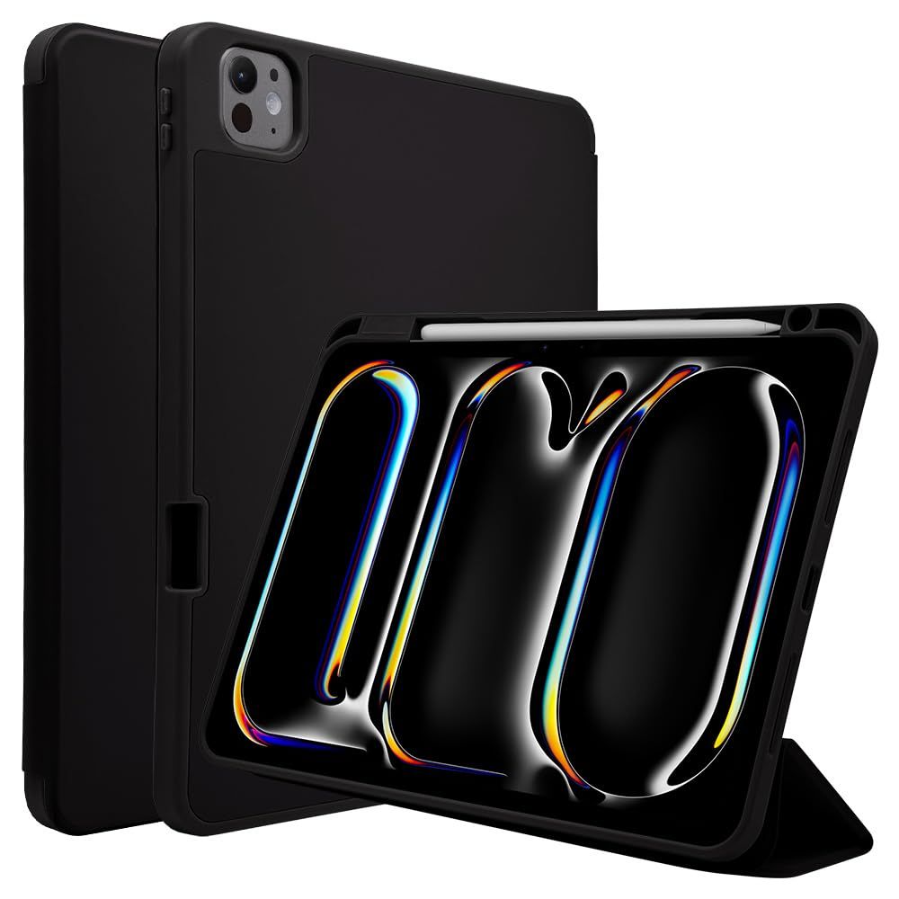 ラスタバナナ ケース カバー iPad Pro (M5) (M4) 11インチ 専用 手帳型 ブックタイプ スタンド機能 ブラック 8034IPP11BBK