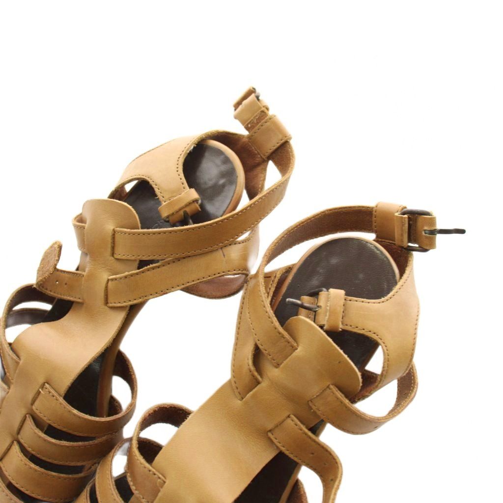 バレンシアガ BALENCIAGA サンダル グラディエーター ヒール 35.5 茶