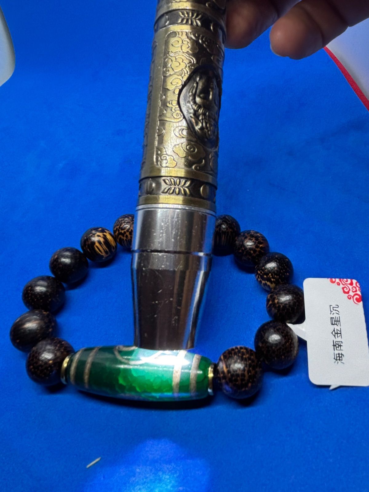 美品 海南金星沉香×瑪瑙太極天珠 13mmデザイン手串【5991-2/3】 - メルカリ