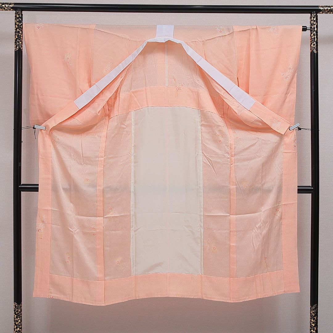 長襦袢 無双袖 身丈140cm 裄丈66cm 正絹 Sランク 3XLサイズ 居敷当て