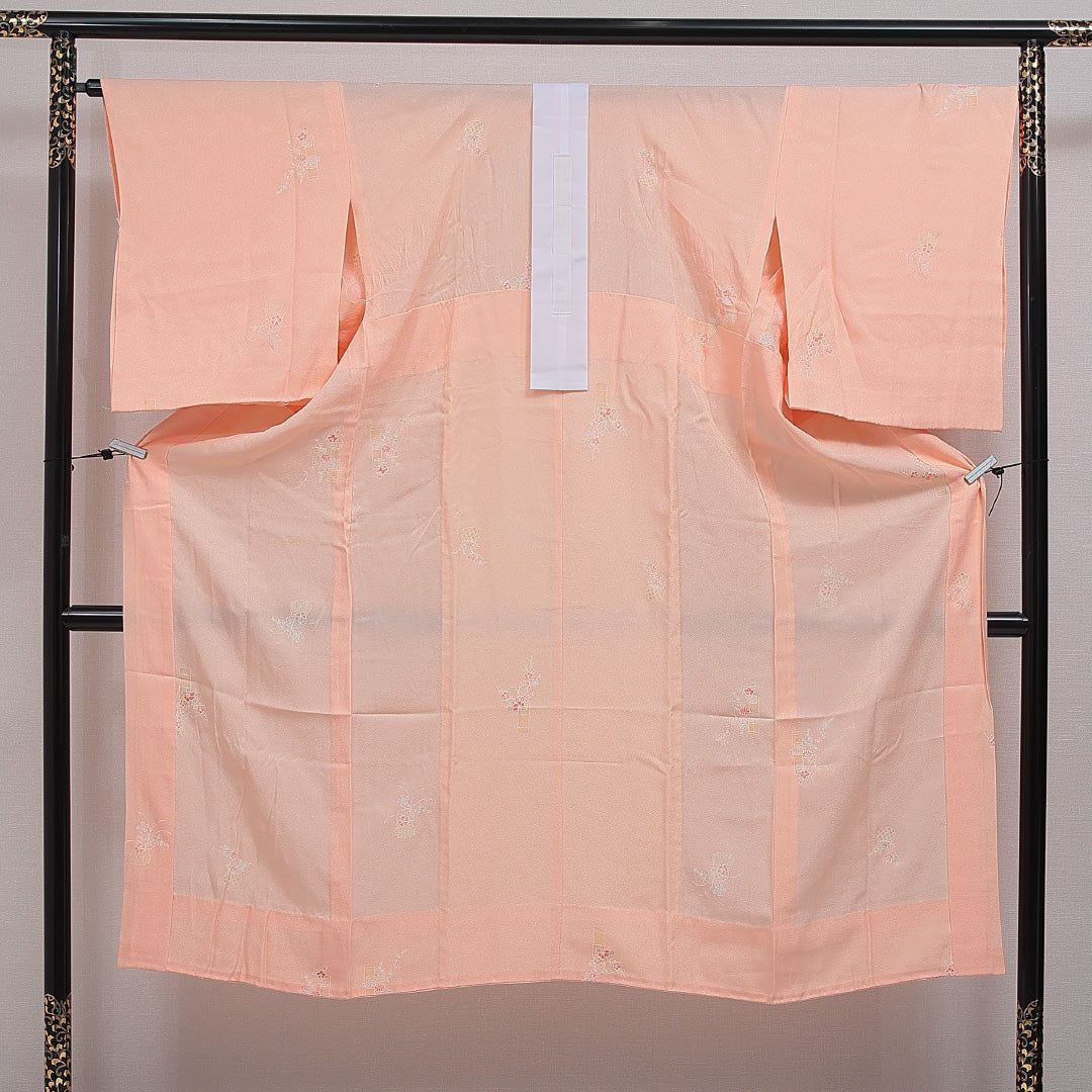 長襦袢 無双袖 身丈140cm 裄丈66cm 正絹 Sランク 3XLサイズ 居敷当て