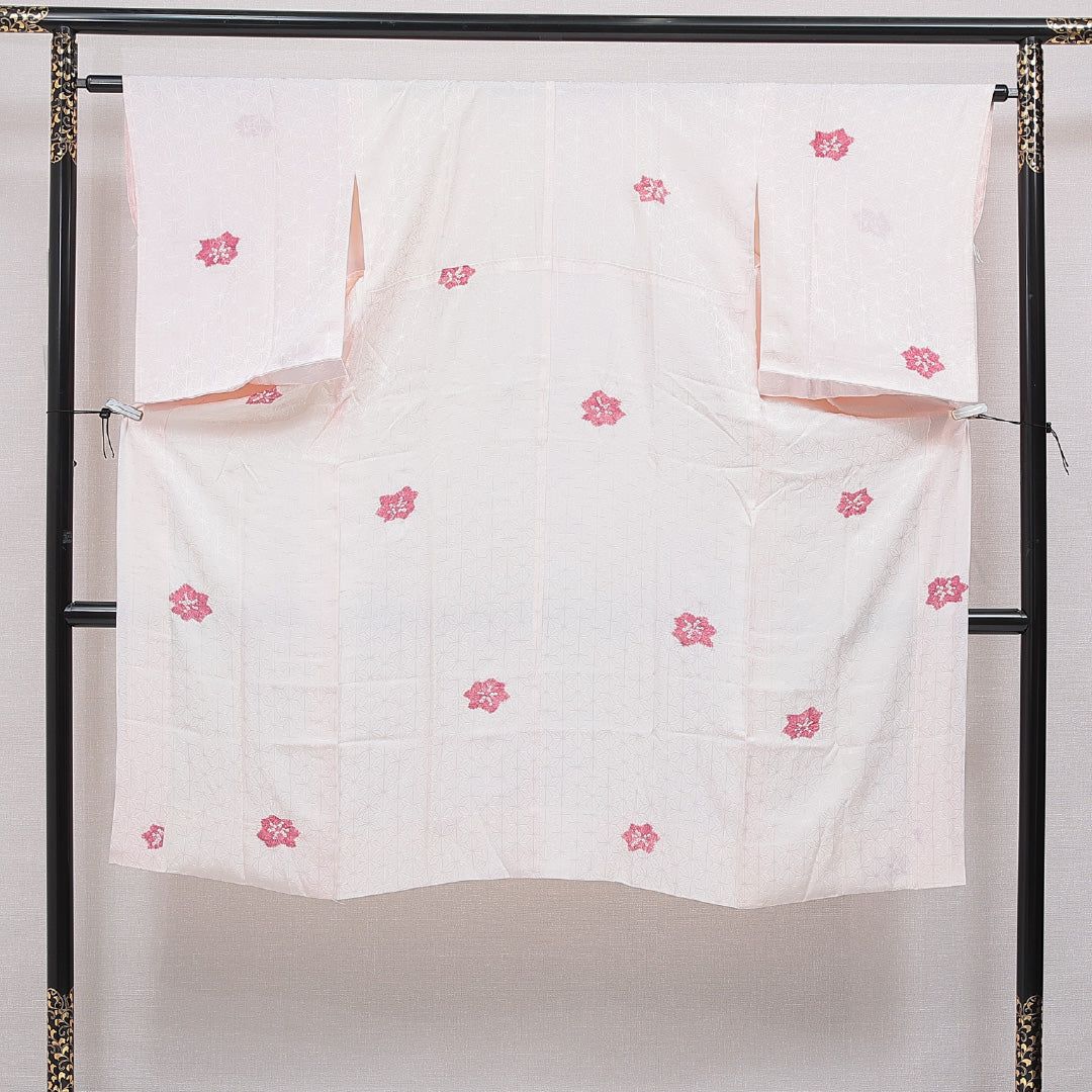 長襦袢 無双袖 身丈129cm 裄丈63cm 正絹 Aランク Lサイズ 部分絞り