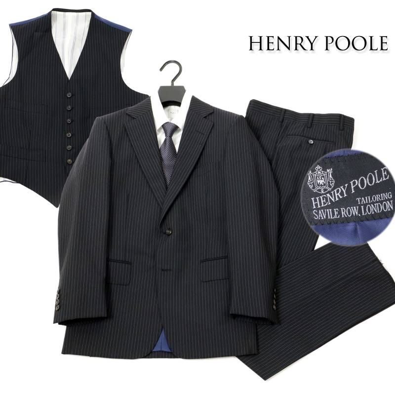 新品 ◇ HENRY POOLE ヘンリープール ストライプスーツ 日本製