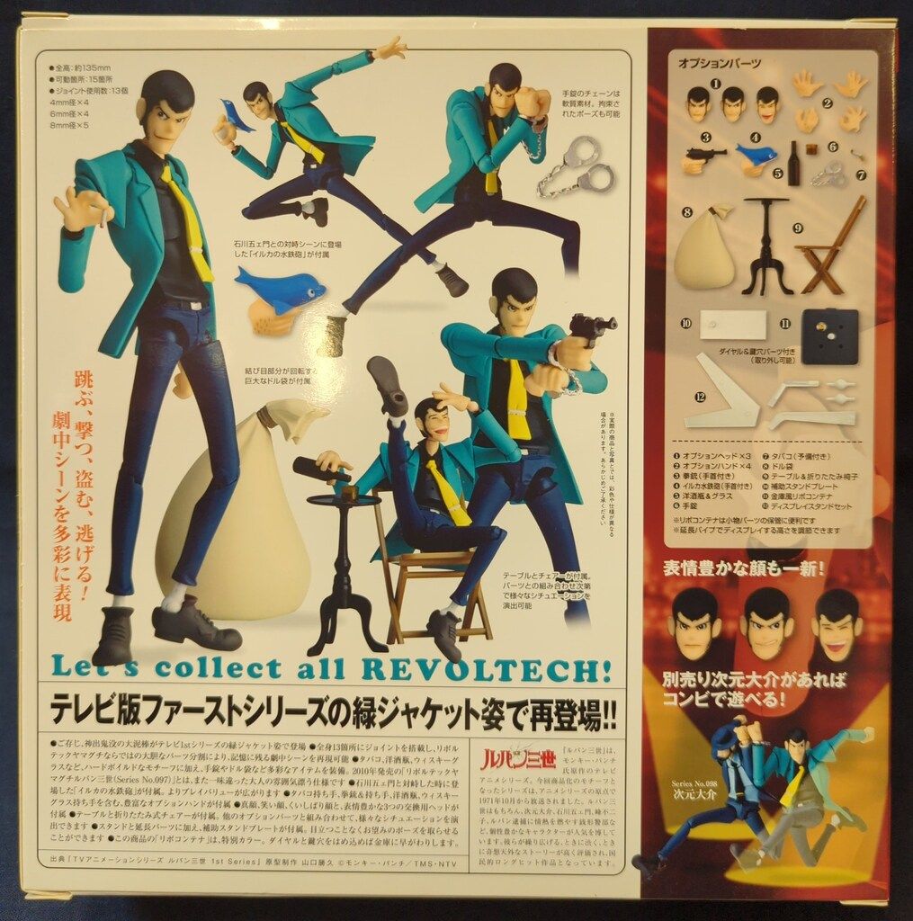 海洋堂 リボルテックヤマグチ ルパン三世 アニメ1st版(緑ジャケット