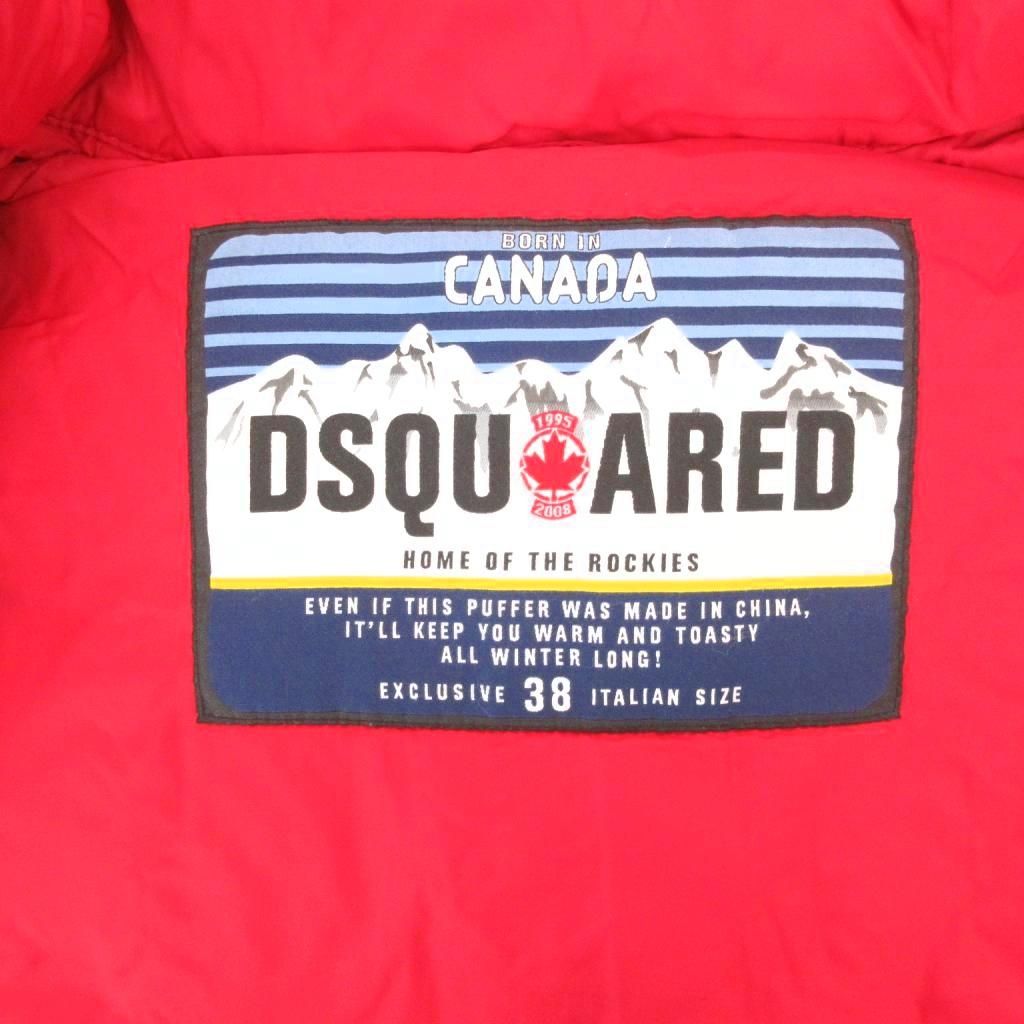 ディースクエアード DSQUARED2 ダウンベスト フード ワッペン ロゴ