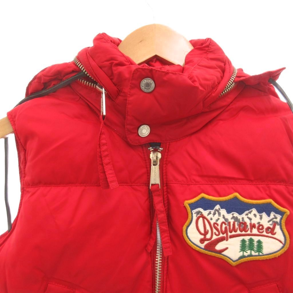 ディースクエアード DSQUARED2 ダウンベスト フード ワッペン ロゴ