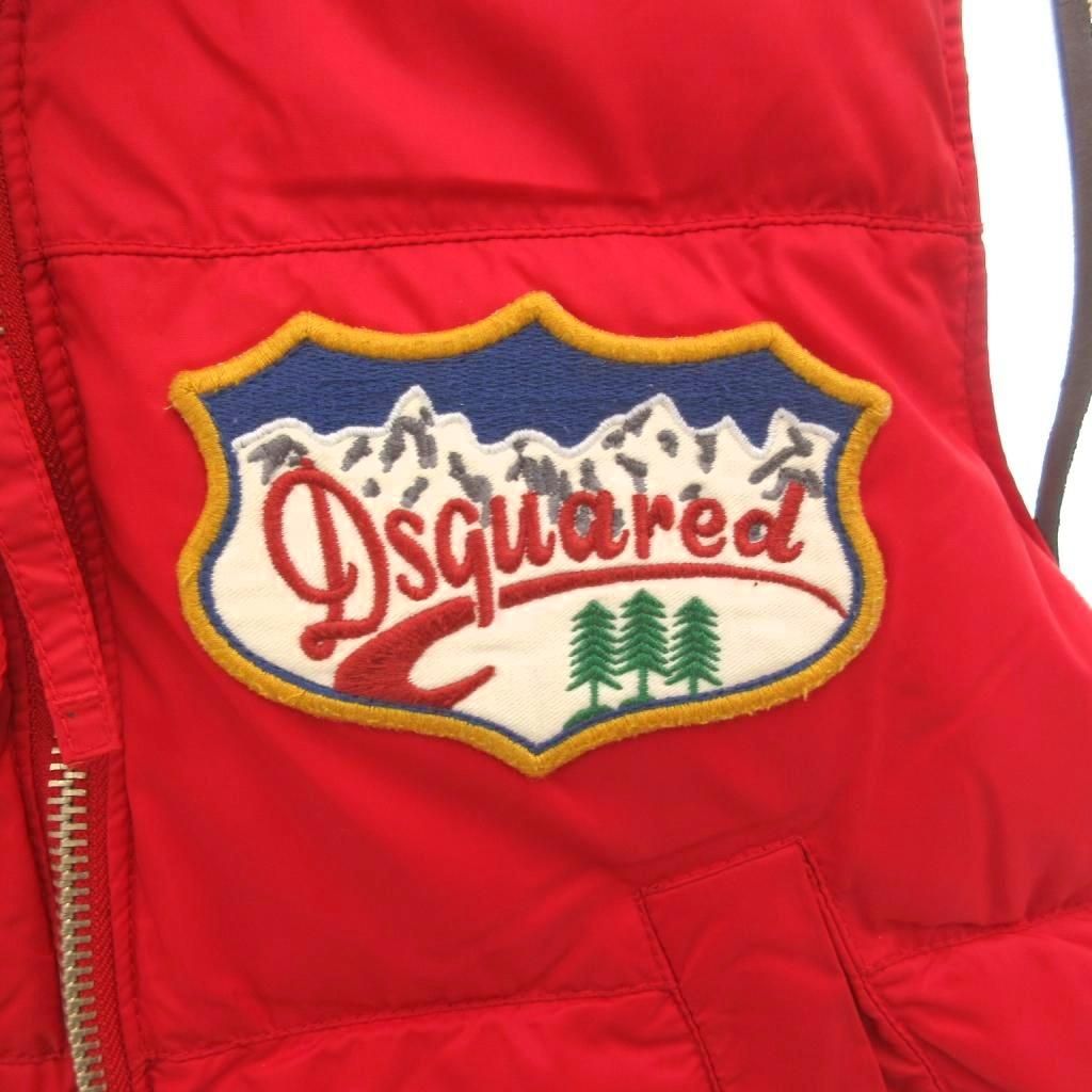 ディースクエアード DSQUARED2 ダウンベスト フード ワッペン ロゴ