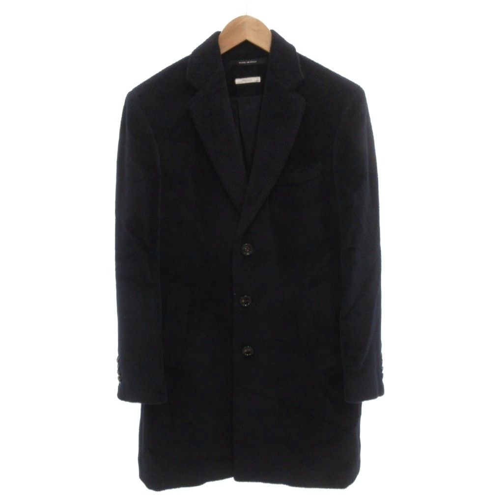 PRANDI チェスターコート アルパカ 3B ひざ丈 イタリア製 46 紺