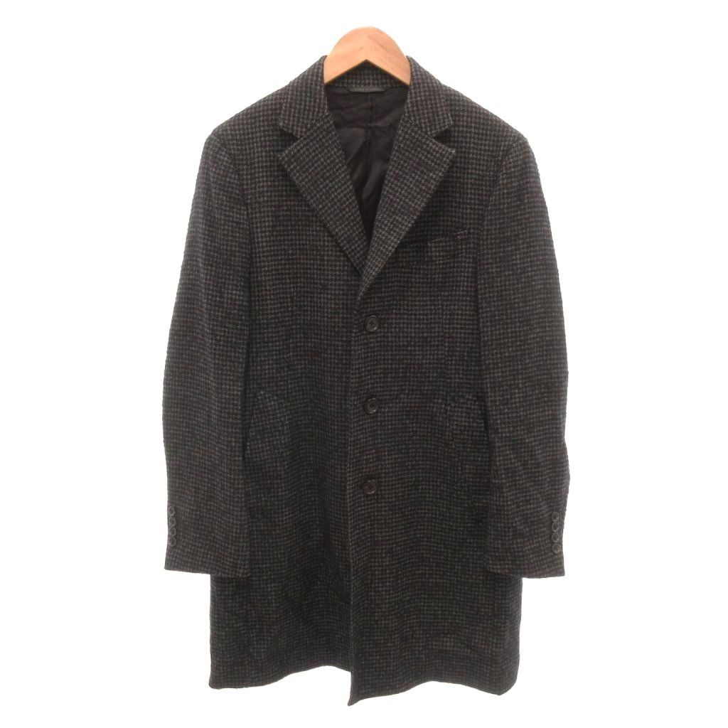 ダーバン DURBAN チェスターコート 千鳥格子柄 ミドル丈 L