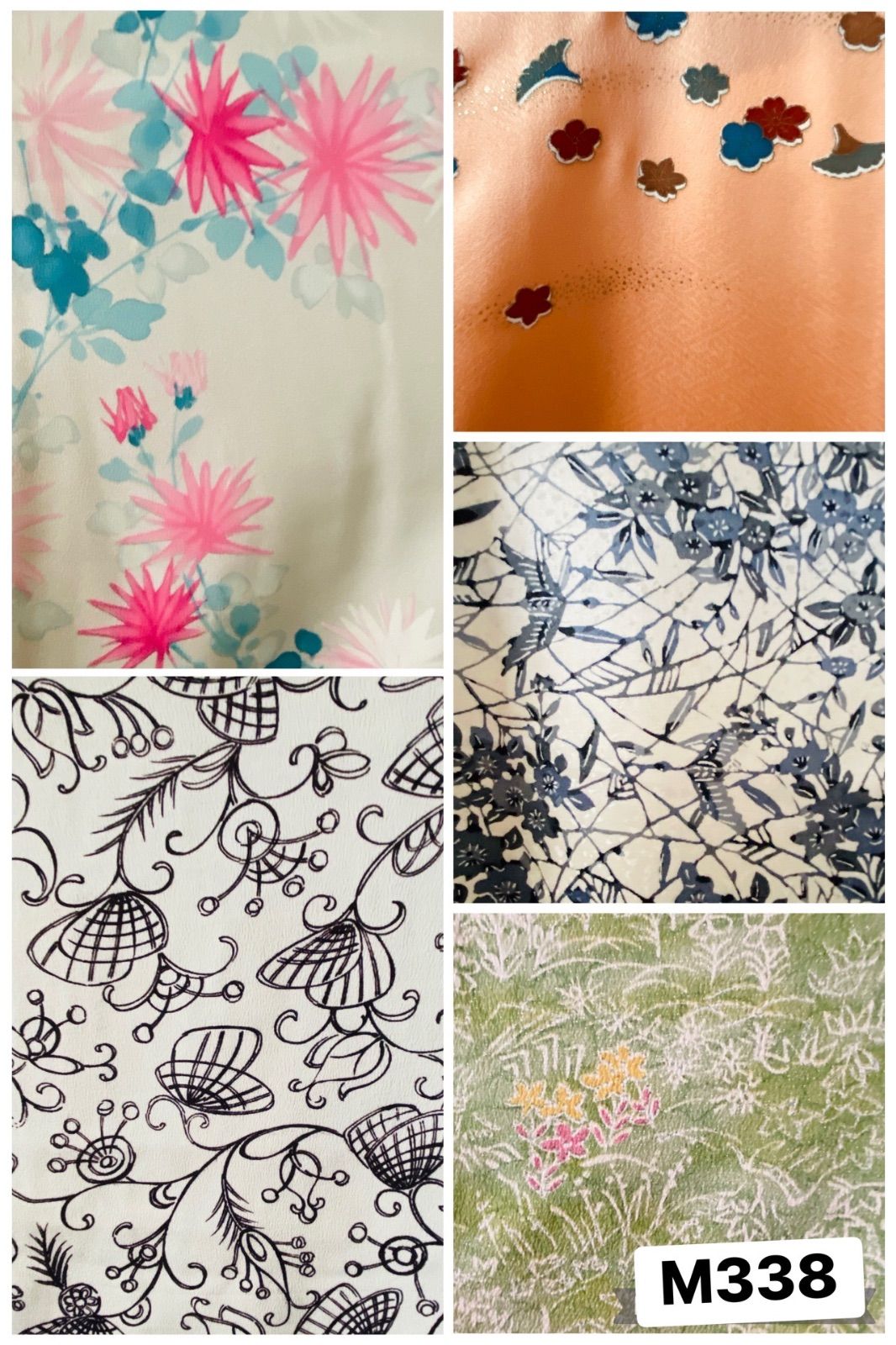 まとめ売り】リメイク用 小紋 袷 正絹 5点 着物 和装 M338 - メルカリ