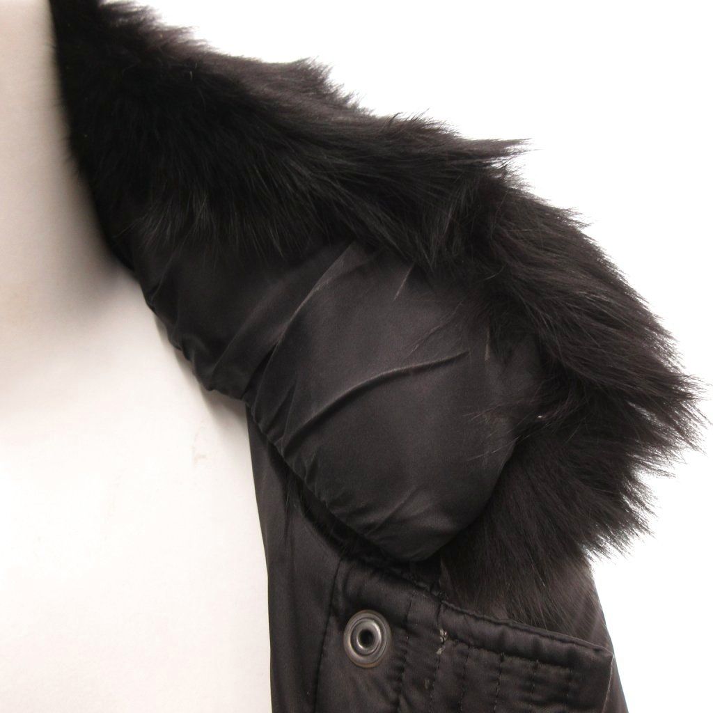 エポカ EPOCA ロングダウンコート フォックスファー襟 フリル袖 ベルト