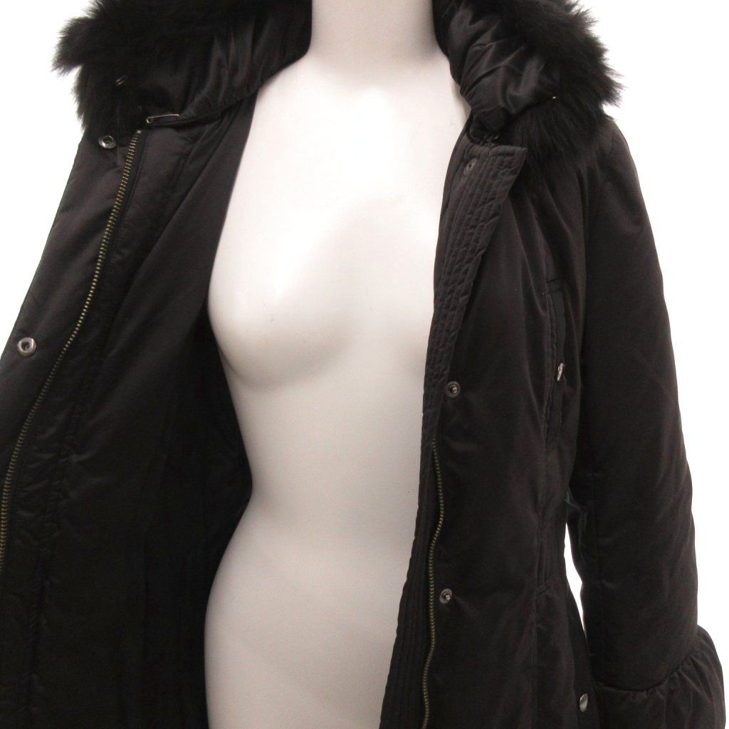 エポカ EPOCA ロングダウンコート フォックスファー襟 フリル袖 ベルト