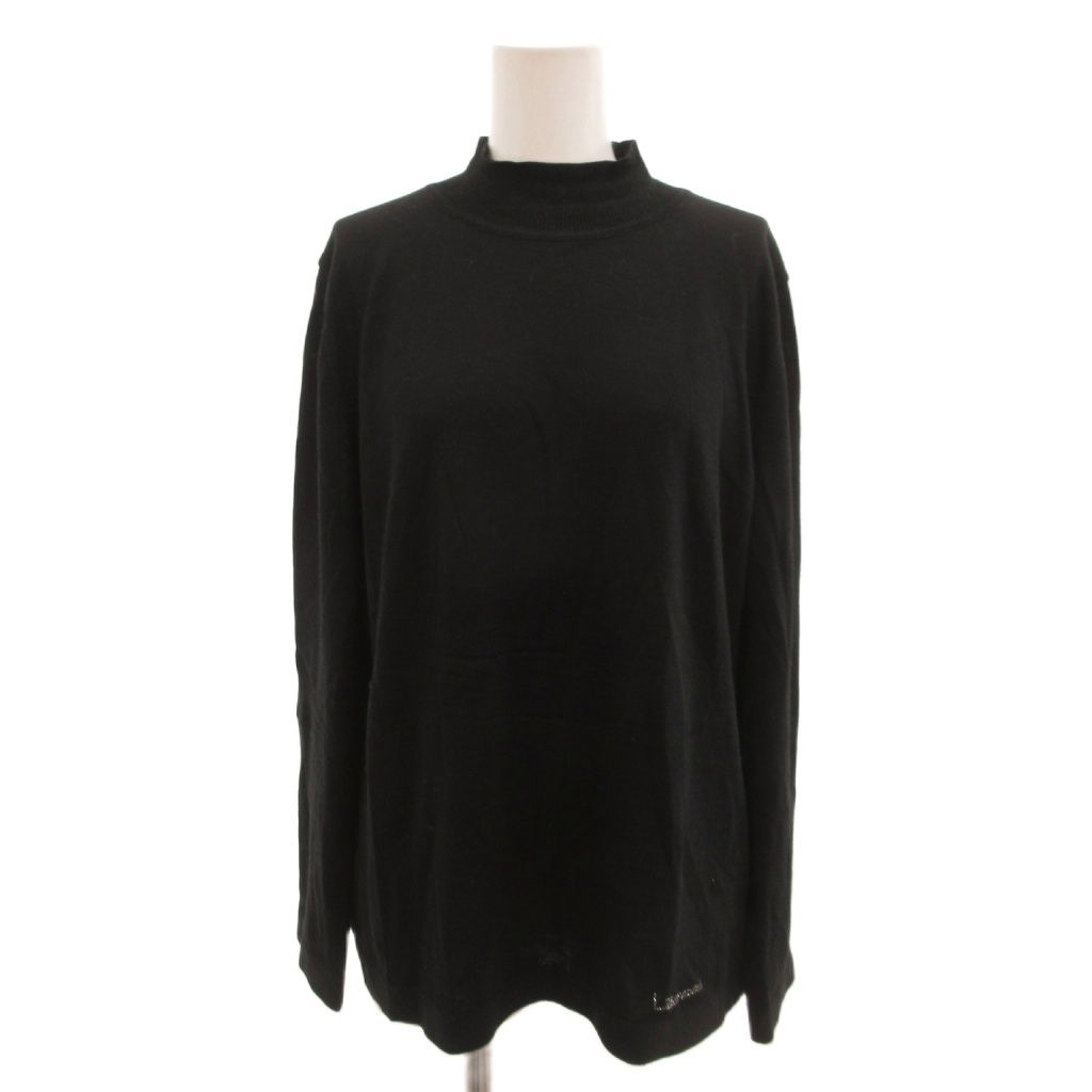 レオナール LEONARD ニット セーター 長袖 モックネック 44 黒
