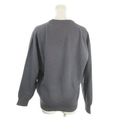 CASHMERE ニット セーター カシミヤ M グレー ミックスカラー 無地 Vネック 長袖 /MN26 ECC001