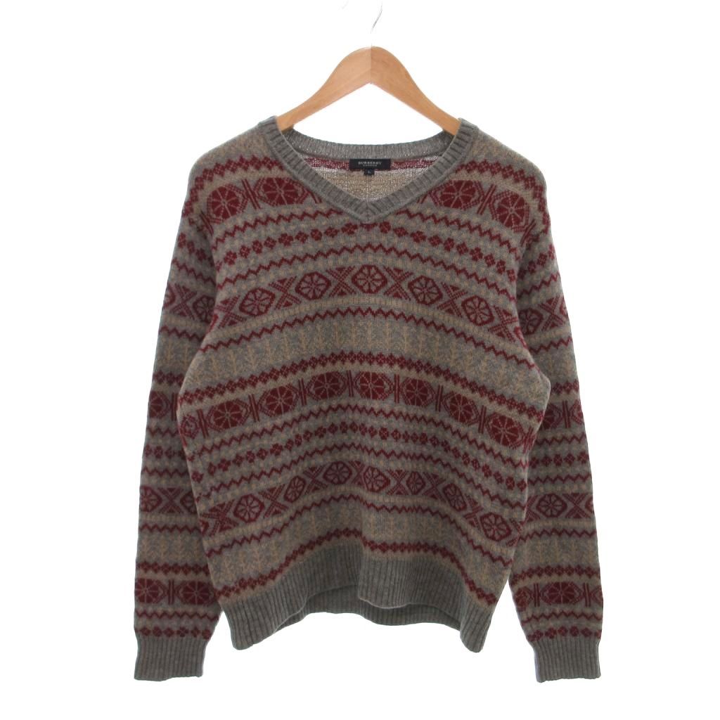 バーバリー ロンドン BURBERRY LONDON ニット セーター L 長袖 Vネック