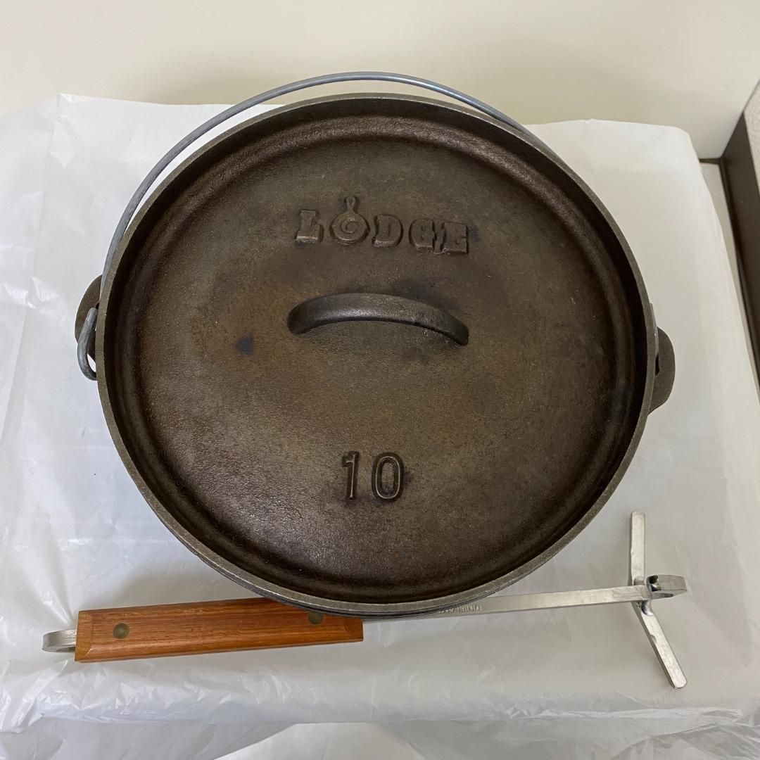 ☆Lodge ロッジ ダッチオーブン 脚付き10インチ リフター付き - メルカリ