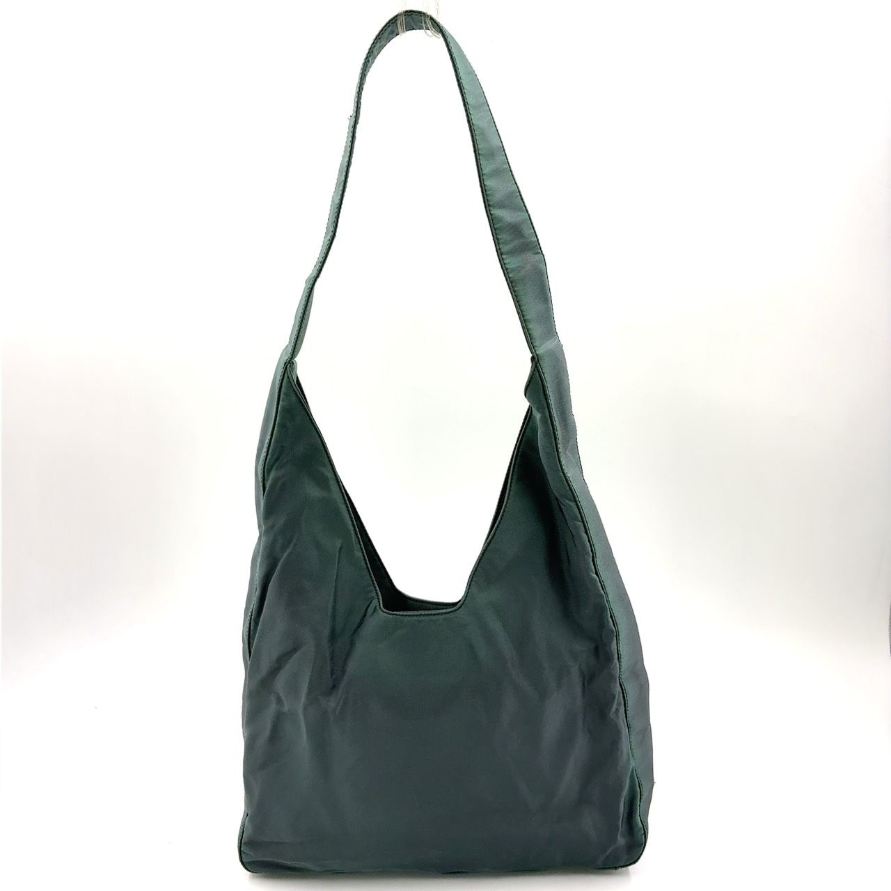 PRADA ワンショルダーバッグ ナイロン グリーン トートバッグ シルバー