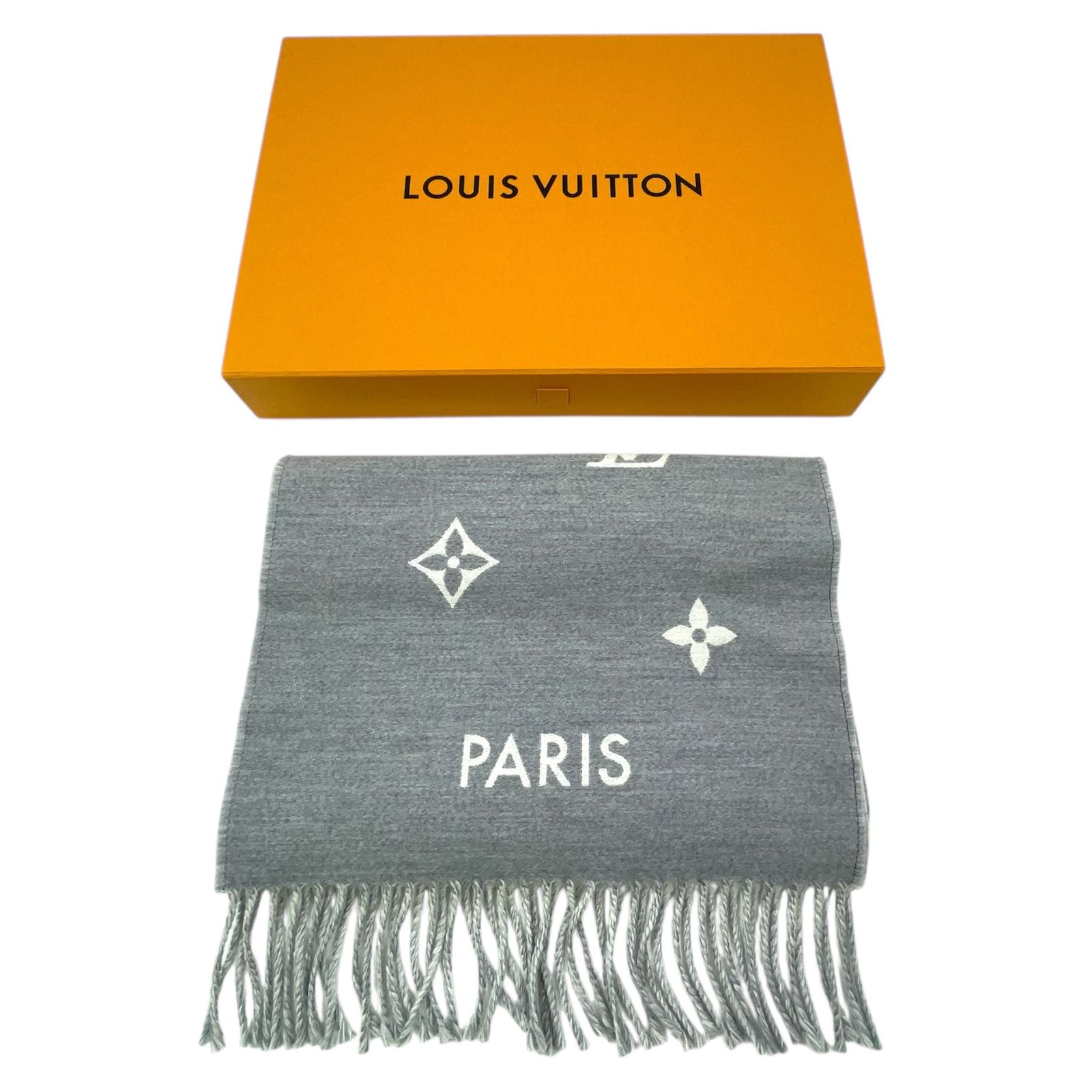 LOUIS VUITTON オール・アバウト・モノグラム ウール グレー×ホワイト