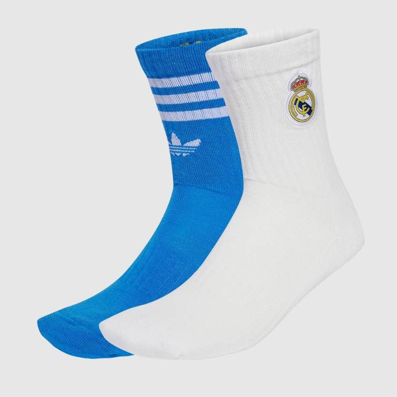【送料無料・匿名配送】adidasOriginals アディダスオリジナルス レアルマドリード ソックス 靴下 2足セット 25/26 青 ブルー 白 ホワイト 新品 正規品 並行輸入 日本未発売