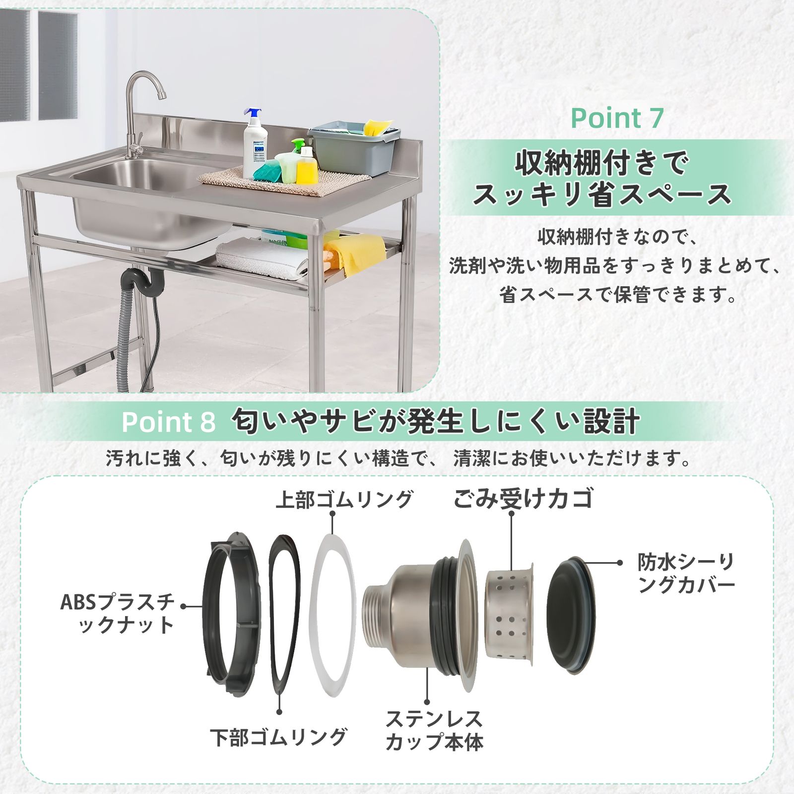 大人気商品」 【幅80cm】屋外 全新品 流し台 ステンレス製 ガーデン