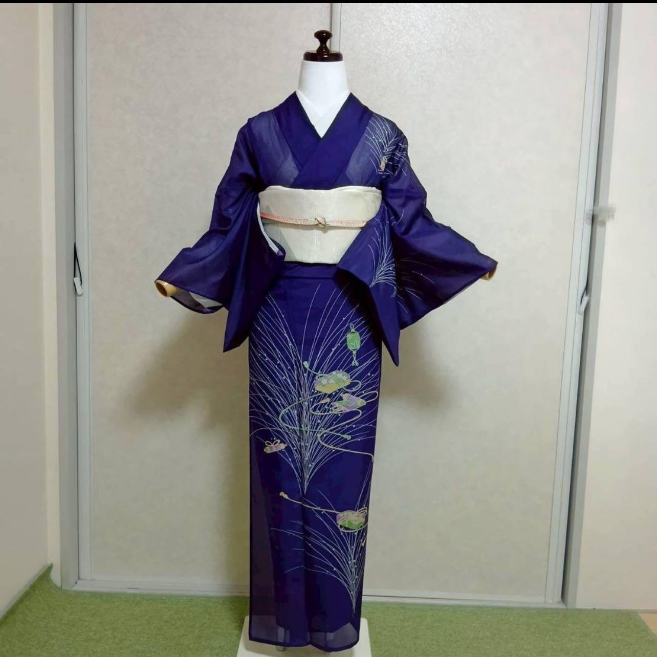 タ-36薄物 化繊 絽 夏着物 訪問着 フルセット 4点 S〜M - メルカリ