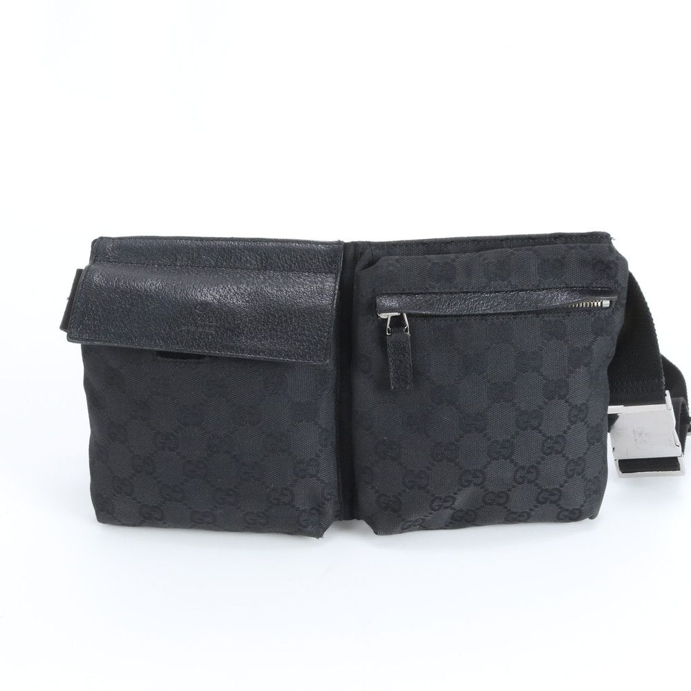 美品 グッチ GGキャンバス 28566 レザー 2WAY ボディバッグ 斜め掛け