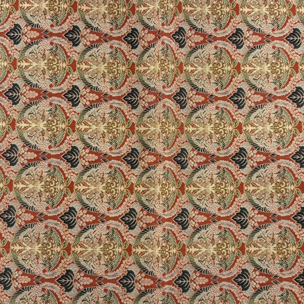 美品】 開き名古屋帯 名品 龍村美術織物 比翼仕立て 壬生寺裂 赤茶