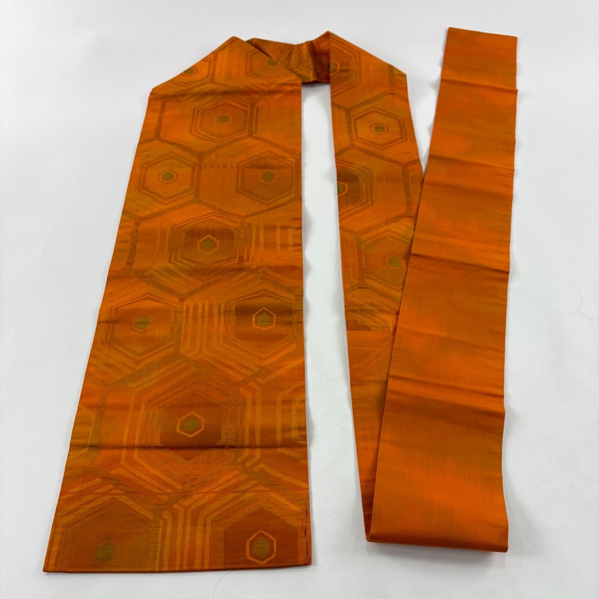 名古屋帯 優品 亀甲 幾何学模様 オレンジ 正絹 【中古】 - メルカリ
