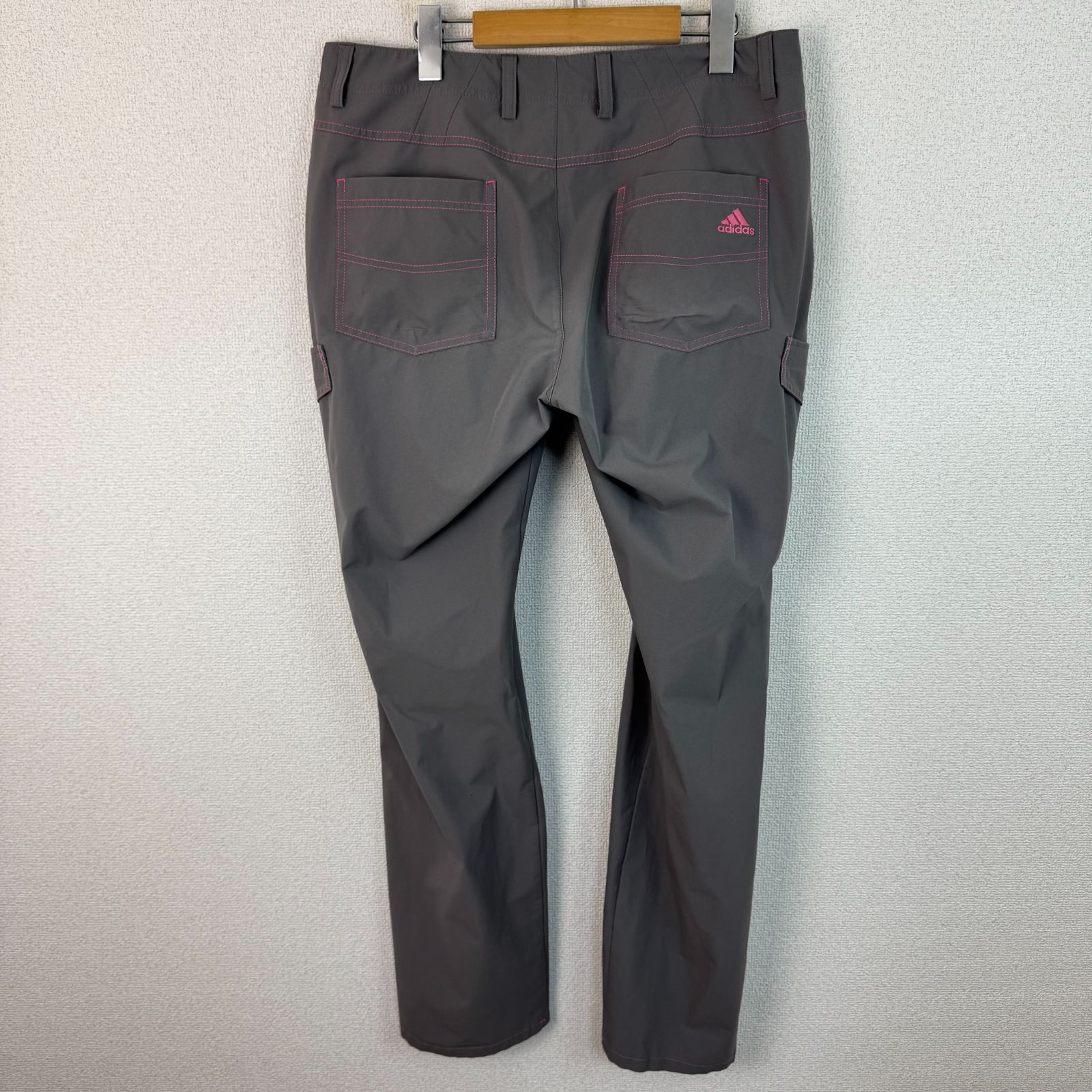 adidas アディダス カーゴパンツ ロゴ刺繍 グレー 85サイズ メンズ