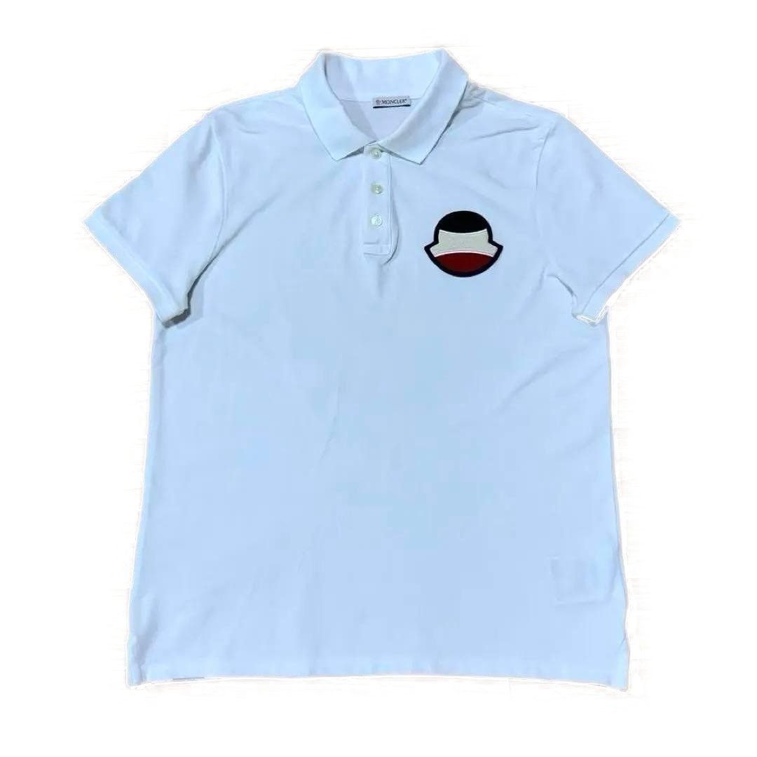 MONCLER ホワイト トリコワッペン ポロシャツ 4S428 - メルカリ