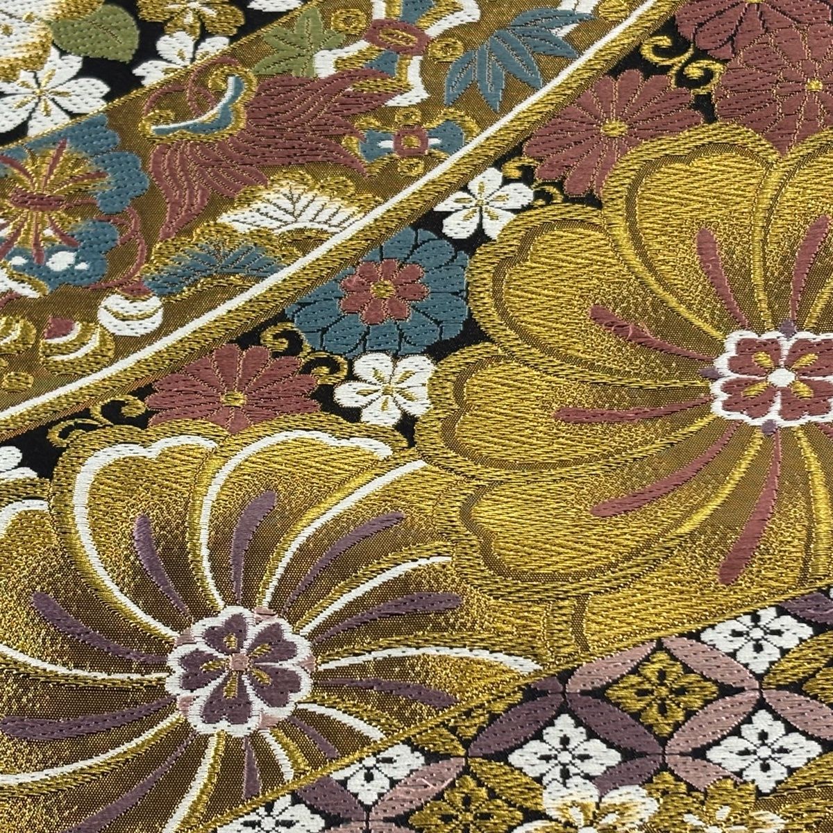 袋帯 秀品 宝尽くし 桜 金糸 箔 金色 六通 正絹 【中古】 - メルカリ