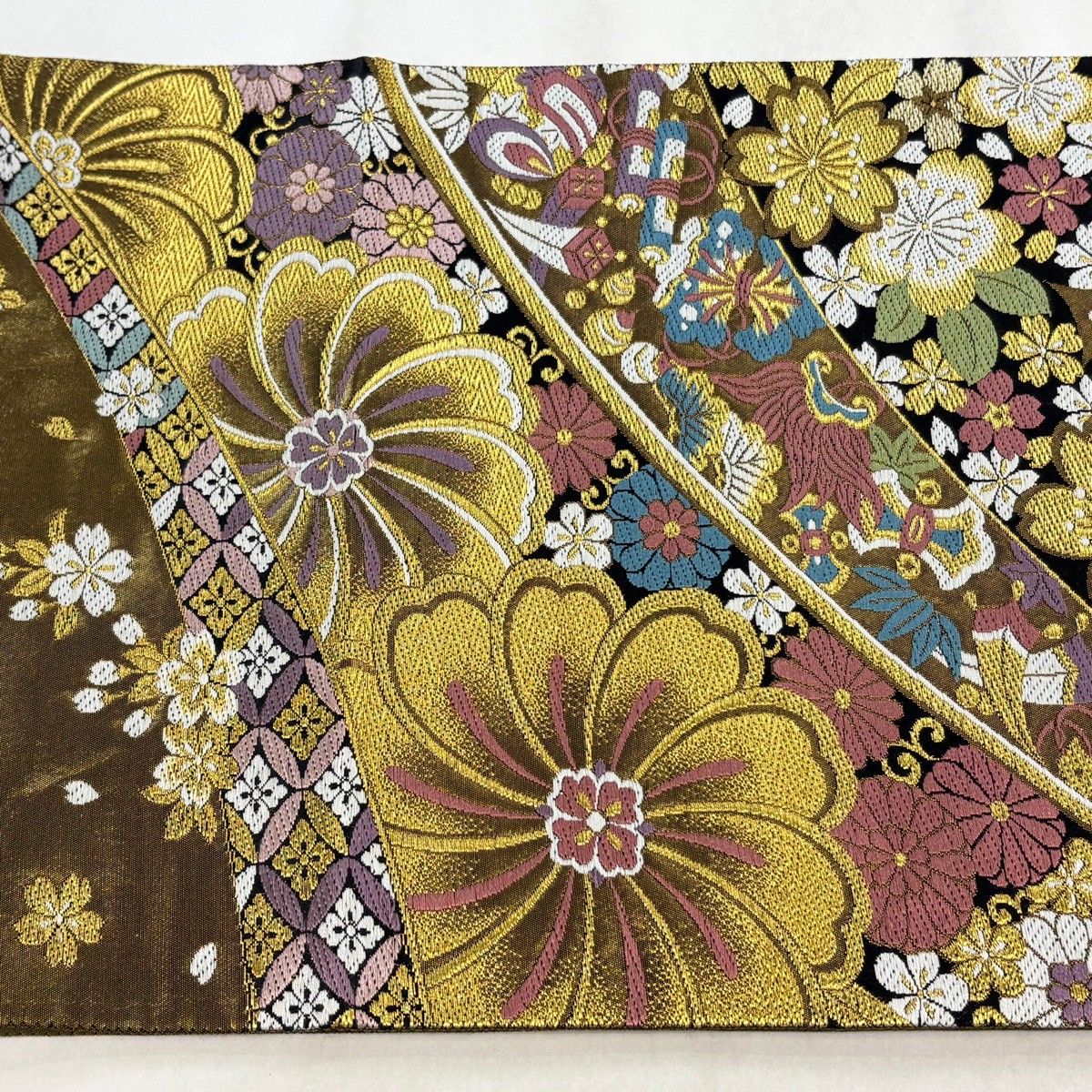 袋帯 秀品 宝尽くし 桜 金糸 箔 金色 六通 正絹 【中古】 - メルカリ