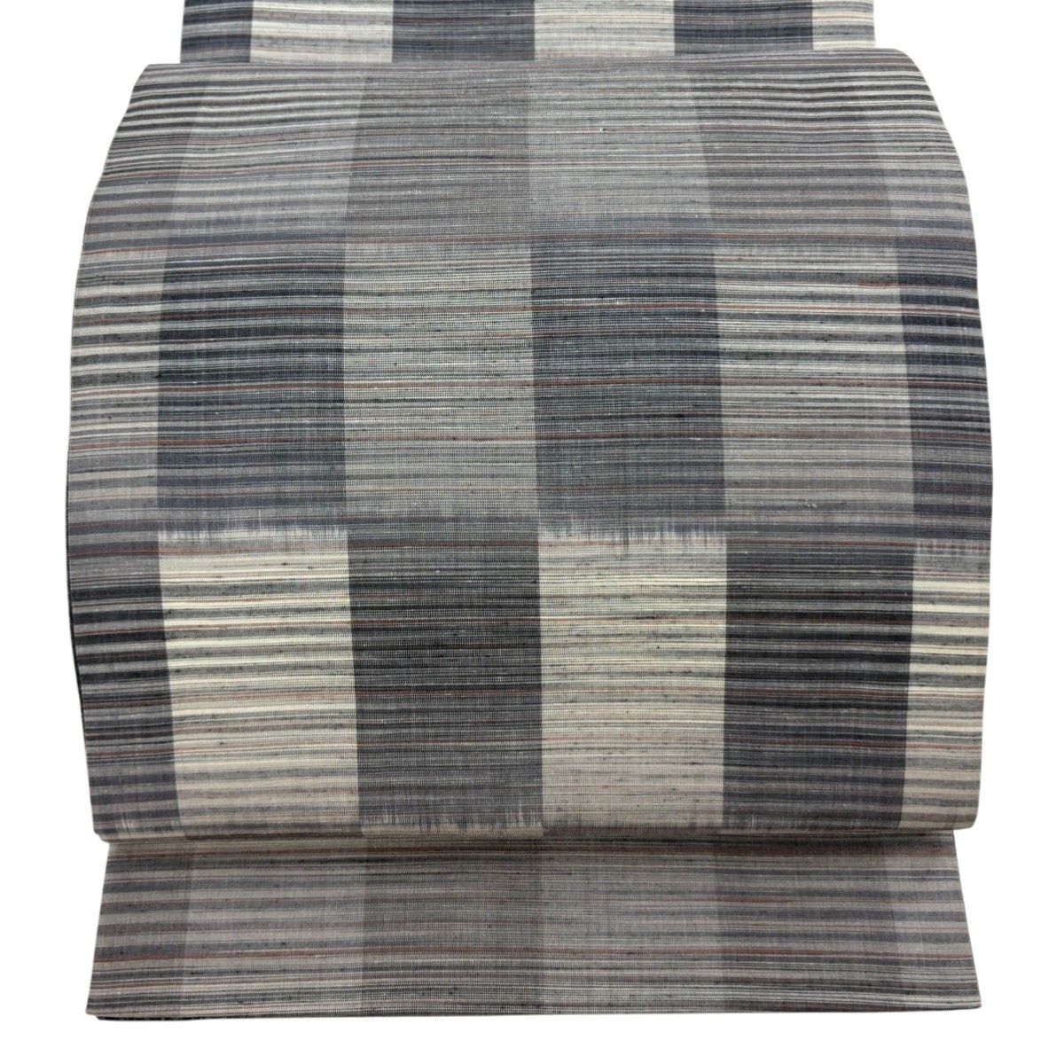 美品】 袋帯 秀品 紬地 縞 変わり市松 灰色 全通 正絹 【中古】 - メルカリ