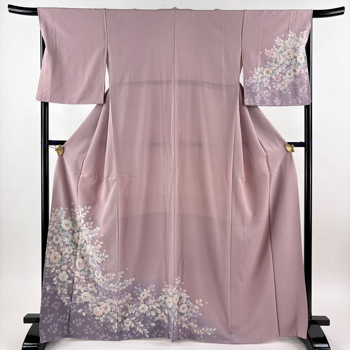 訪問着 身丈166.5cm 裄丈67cm M 袷 辻が花 ぼかし 薄紫 正絹 秀品