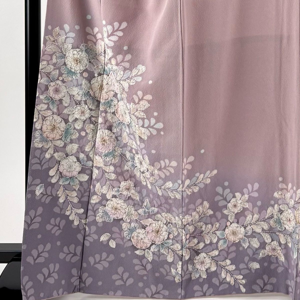 訪問着 身丈166.5cm 裄丈67cm M 袷 辻が花 ぼかし 薄紫 正絹 秀品