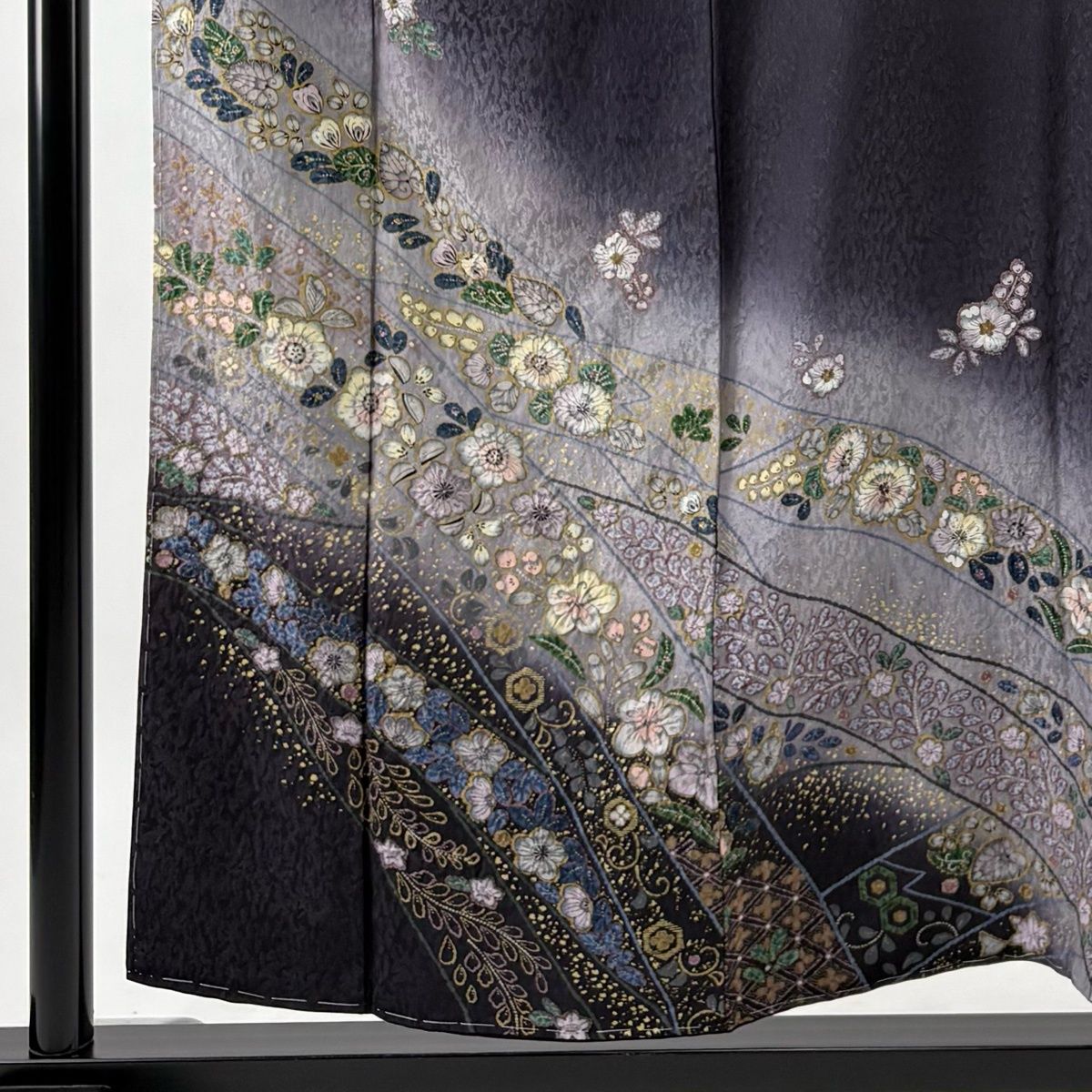 美品】 訪問着 身丈155.5cm 裄丈62.5cm S 袷 辻が花 幾何学模様 金彩