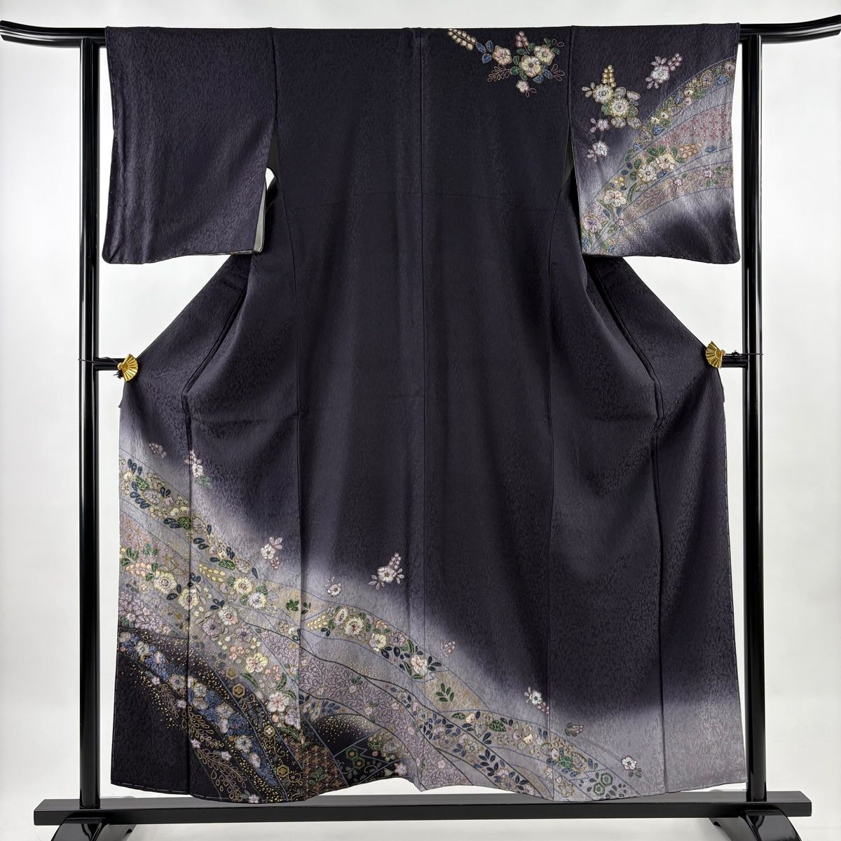 美品】 訪問着 身丈155.5cm 裄丈62.5cm S 袷 辻が花 幾何学模様 金彩