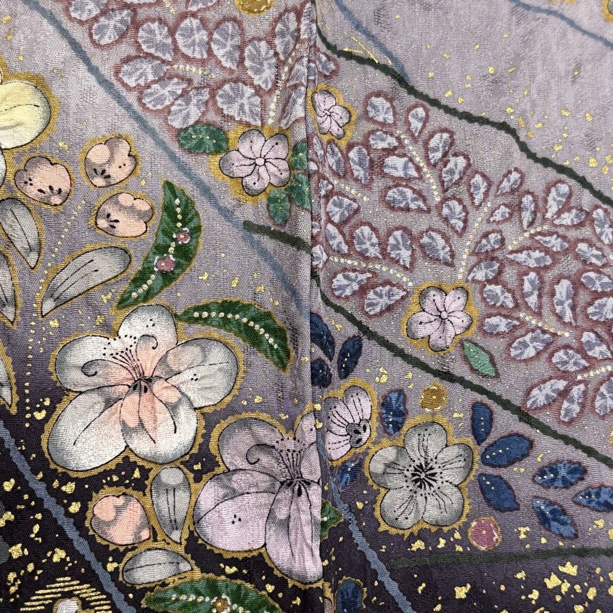 美品】 訪問着 身丈155.5cm 裄丈62.5cm S 袷 辻が花 幾何学模様 金彩