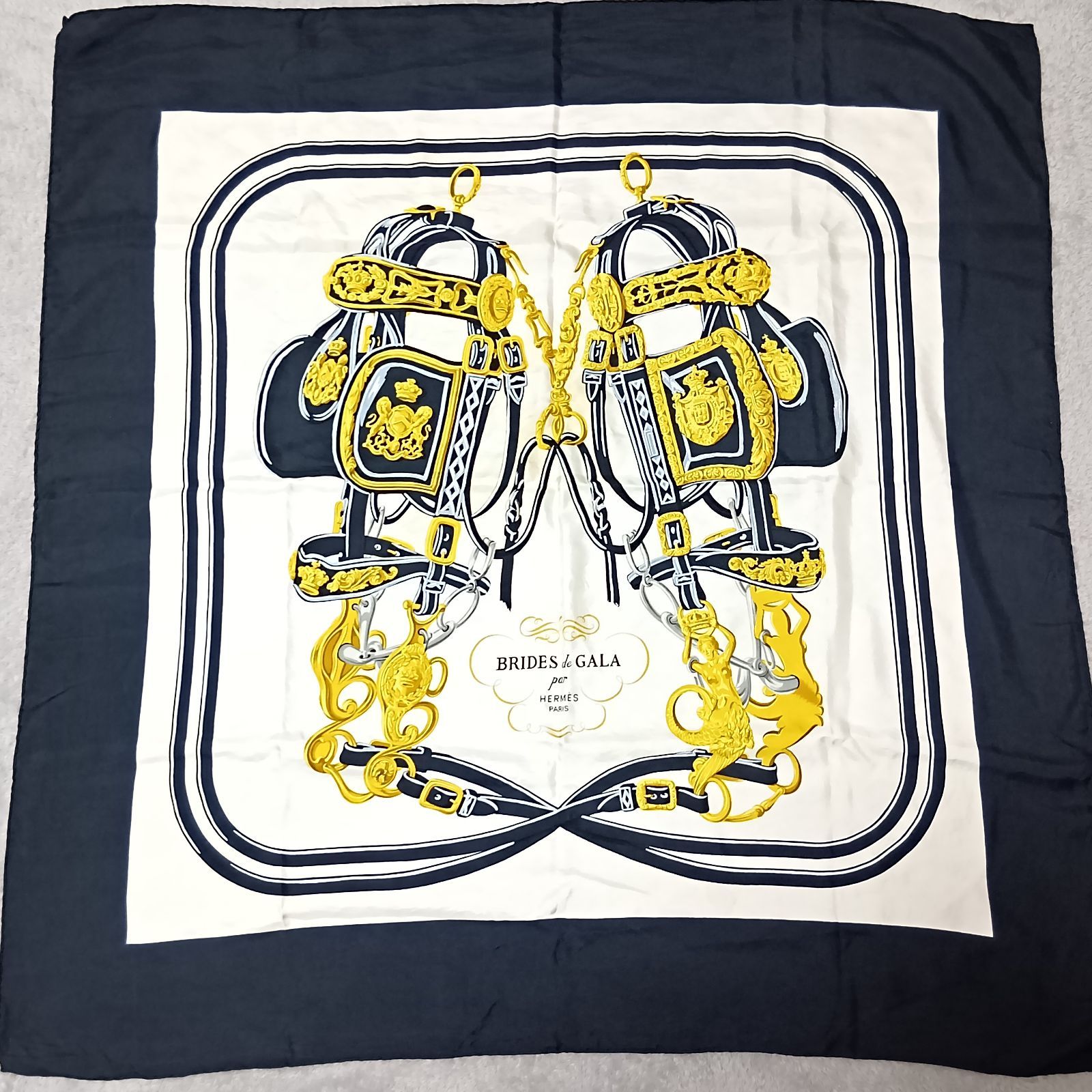 HERMES エルメス カレ90 BRIDES de GALA ブリッド ドゥ ガラ ブラック