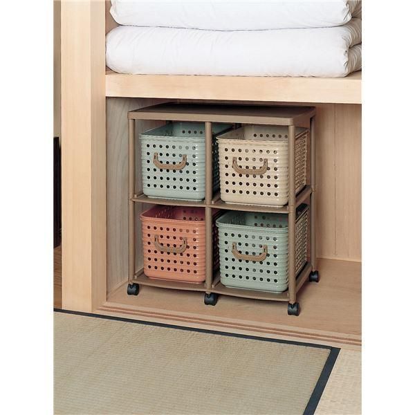 スリム 66×44.5×69.8cm 収納 4W型 バスケットラック⁄衣類整理