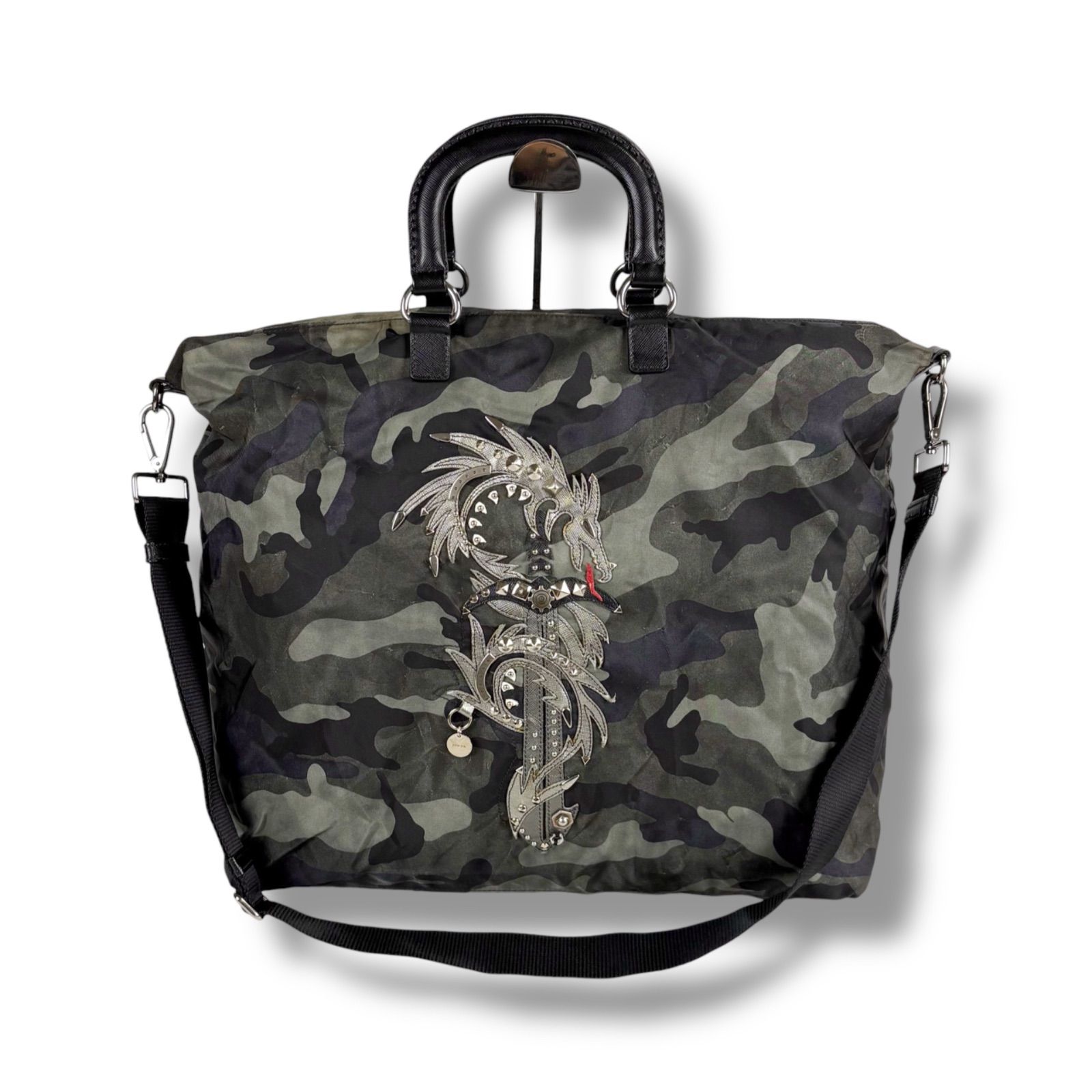 プラダ PRADA 2WAY トートバッグ ショルダーバッグ ドラゴン ソード
