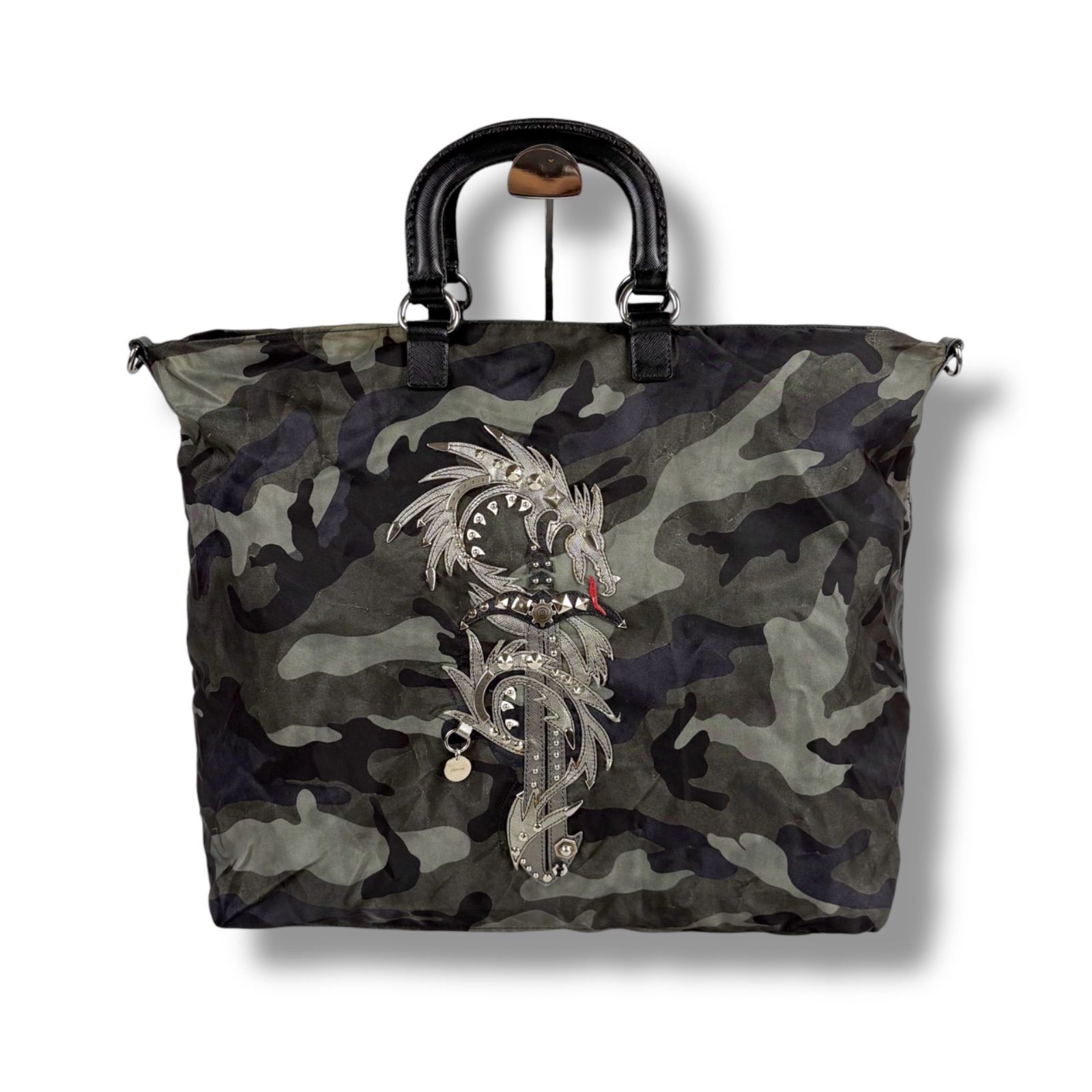 プラダ PRADA 2WAY トートバッグ ショルダーバッグ ドラゴン ソード