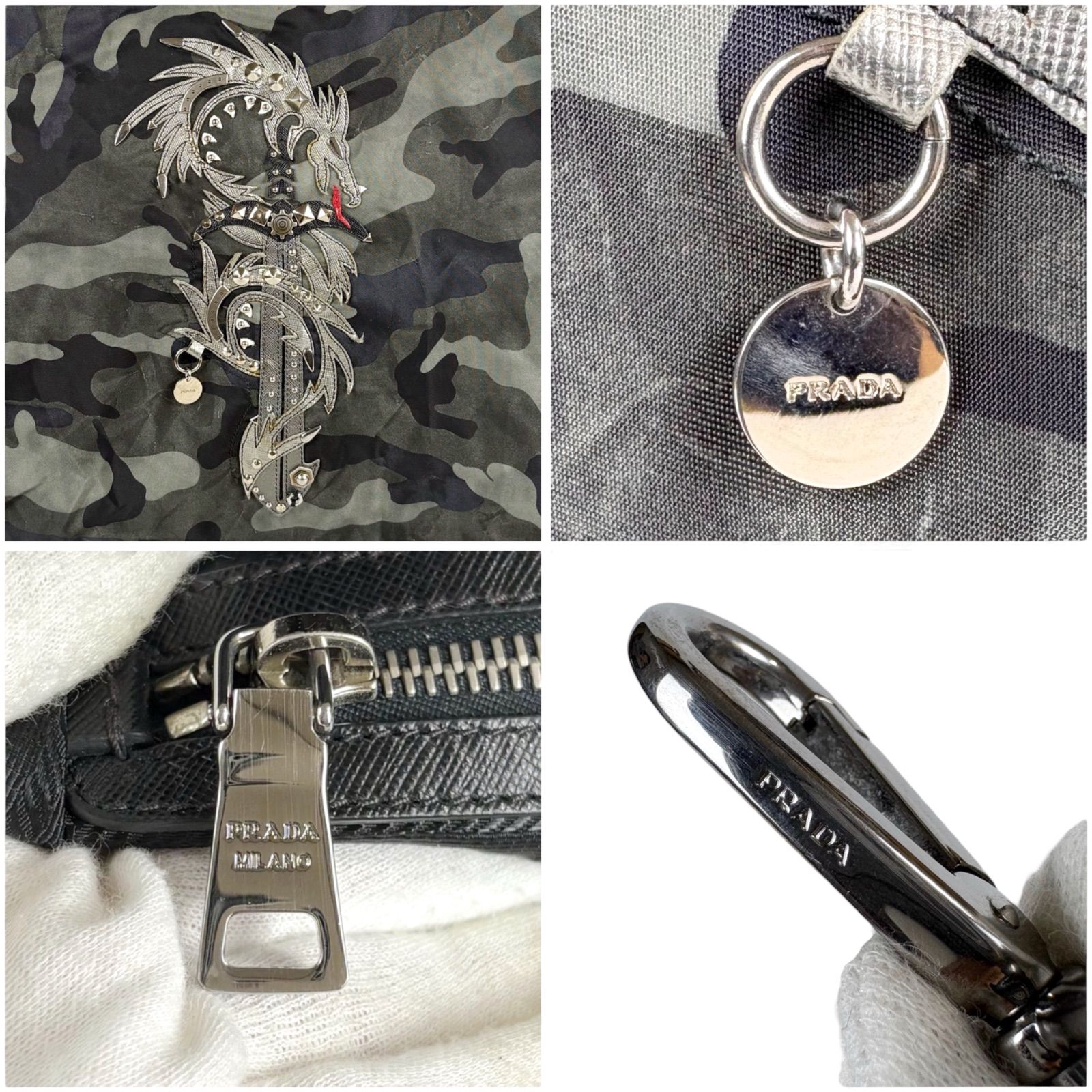 プラダ PRADA 2WAY トートバッグ ショルダーバッグ ドラゴン ソード
