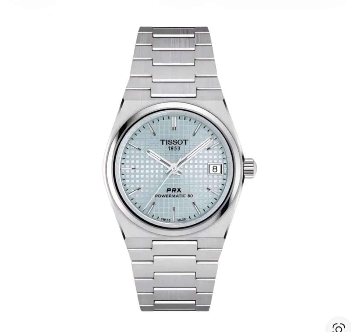  TISSOT ティソ PRX 35mm パワーマティック80 アイスブルー ONE Tシャツ 希望 チェック柄 自動巻き時計 腕時計(アナログ)