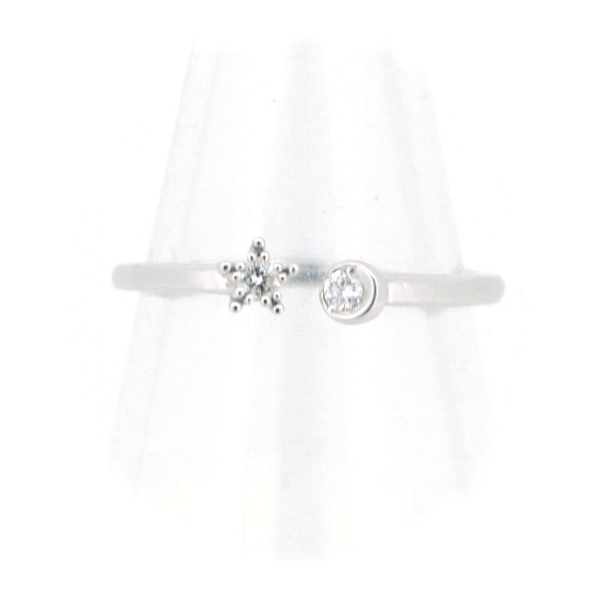 スタージュエリー ダイヤモンド リング 指輪 11号 0.05ct 月と星 