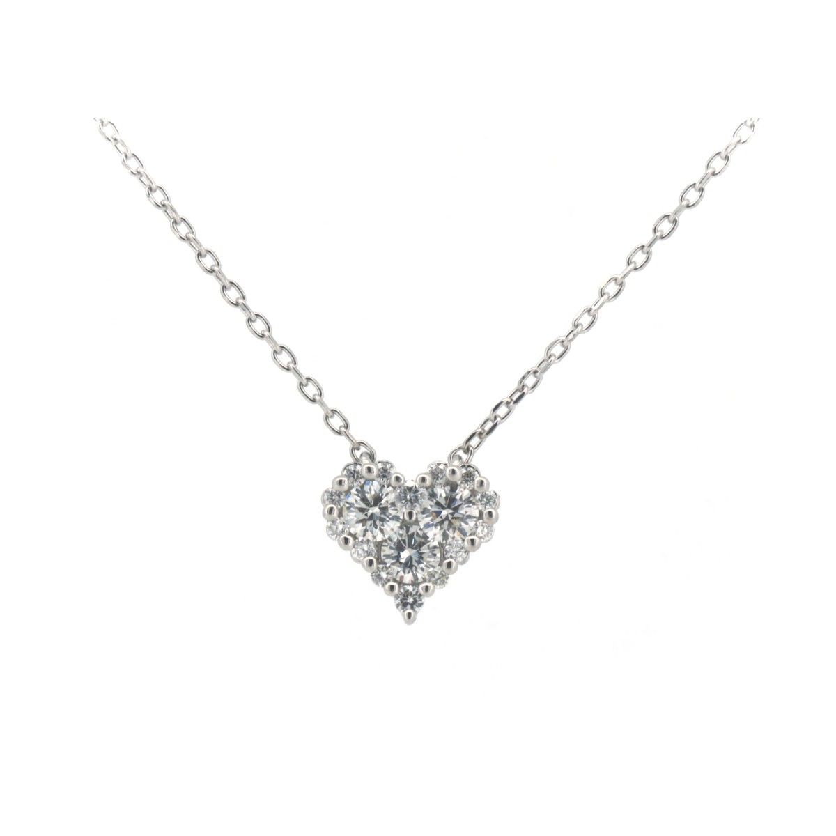ヴァンドーム青山 ダイヤモンド ネックレス ハートモチーフ 0.30ct 