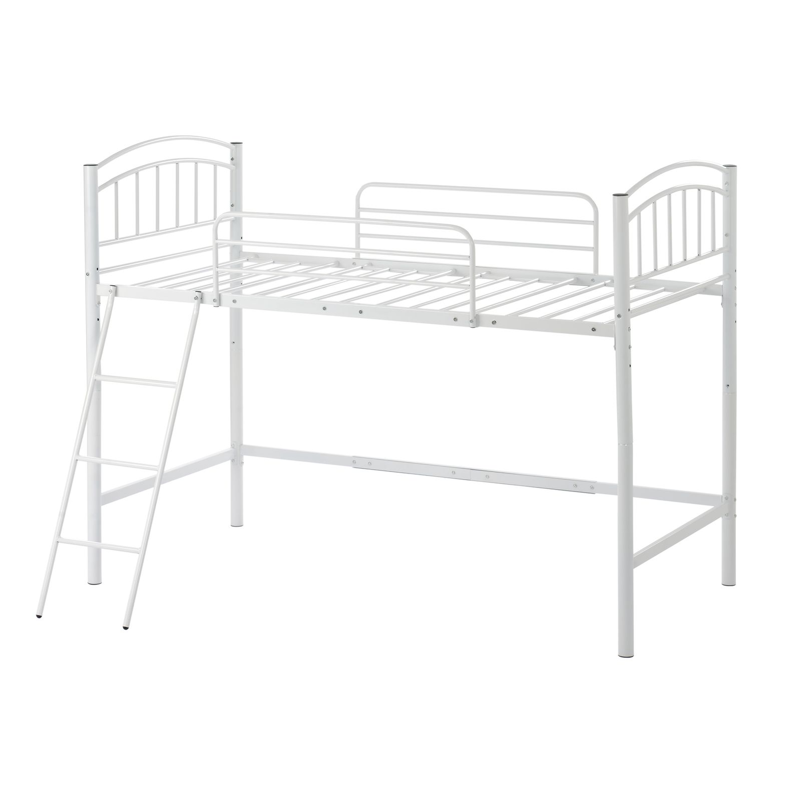 新品】 ホワイト ロフトベッド シングル パイプベッド - メルカリ