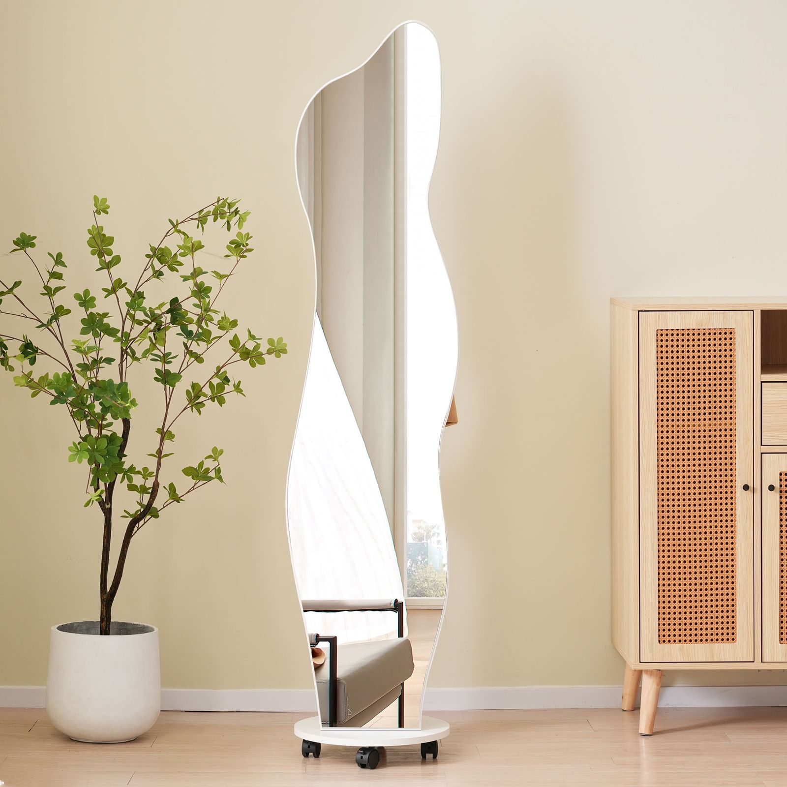 全身鏡 姿見鏡 ハンガーフック イレギュラ ハンガーフック付き鏡