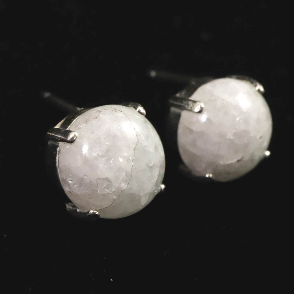 H&E社 アゼツライト(AZOZEO) 10mmラウンドカボション ピアス 証明書付