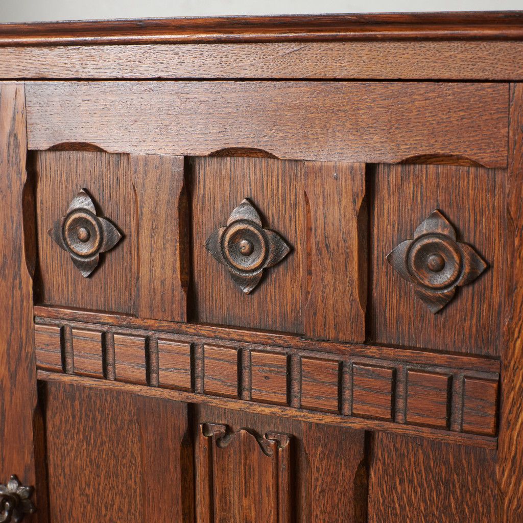 英国 アンティーク ワードローブ 木彫刻 オーク 木製 洋服箪笥